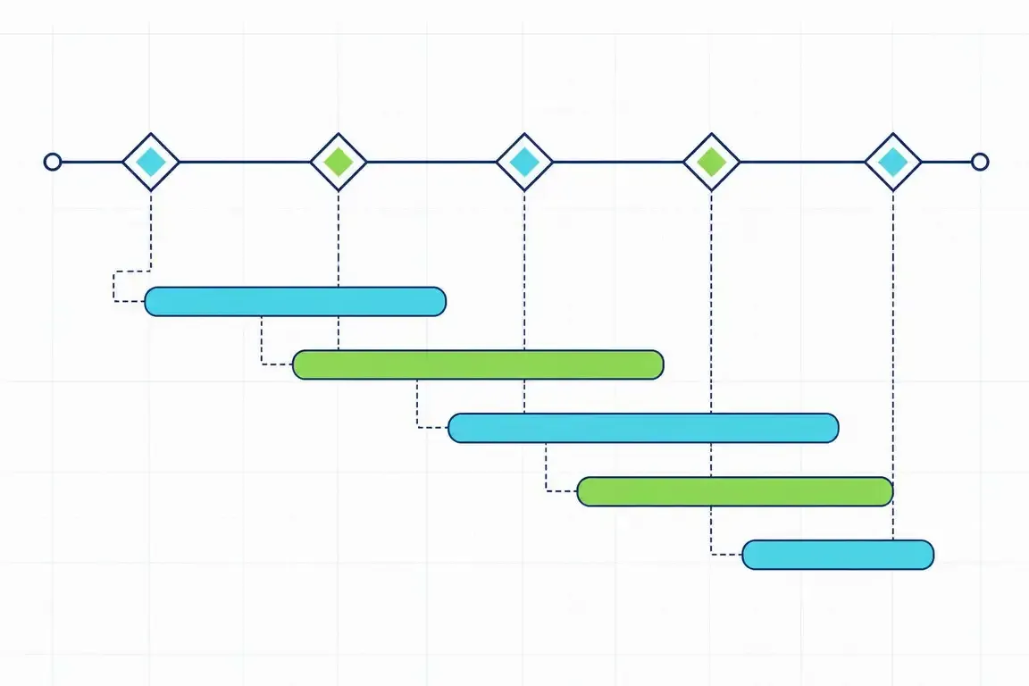 Gantt-style diagram of a permitting schedule