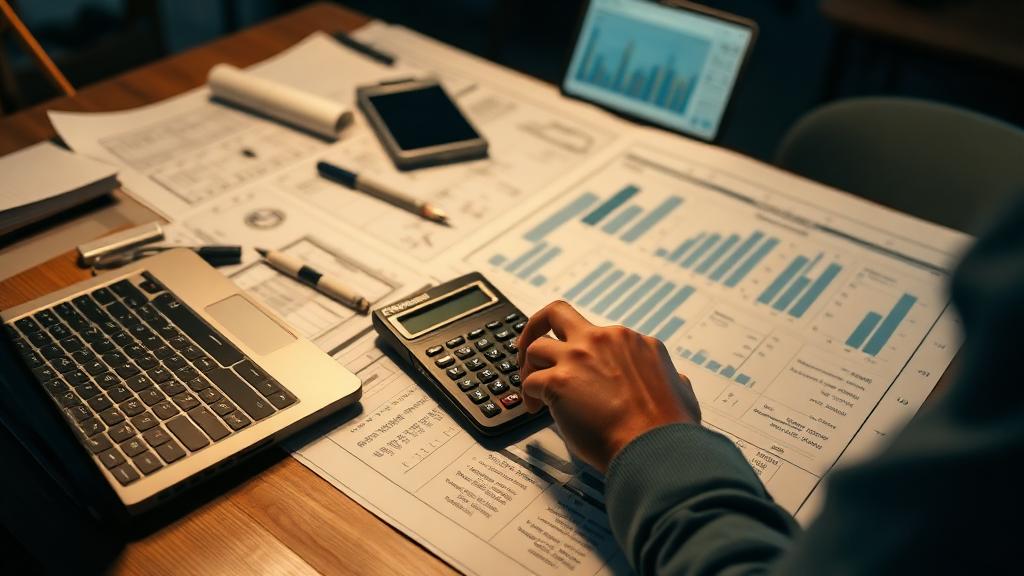 Project cost planning with drawings and a calculator