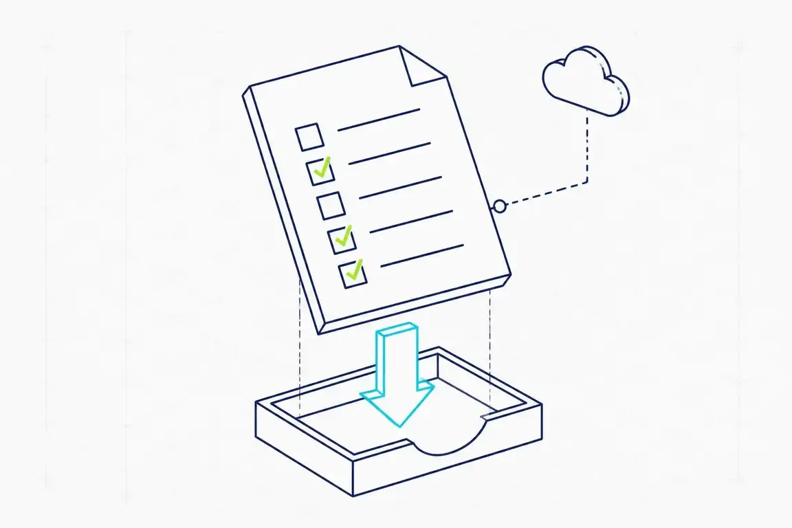Diagram of a downloadable environmental checklist