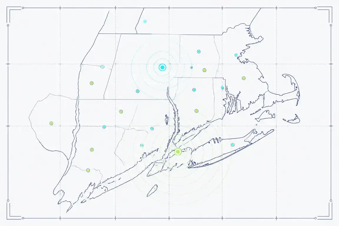 Schematic map of regional project coverage